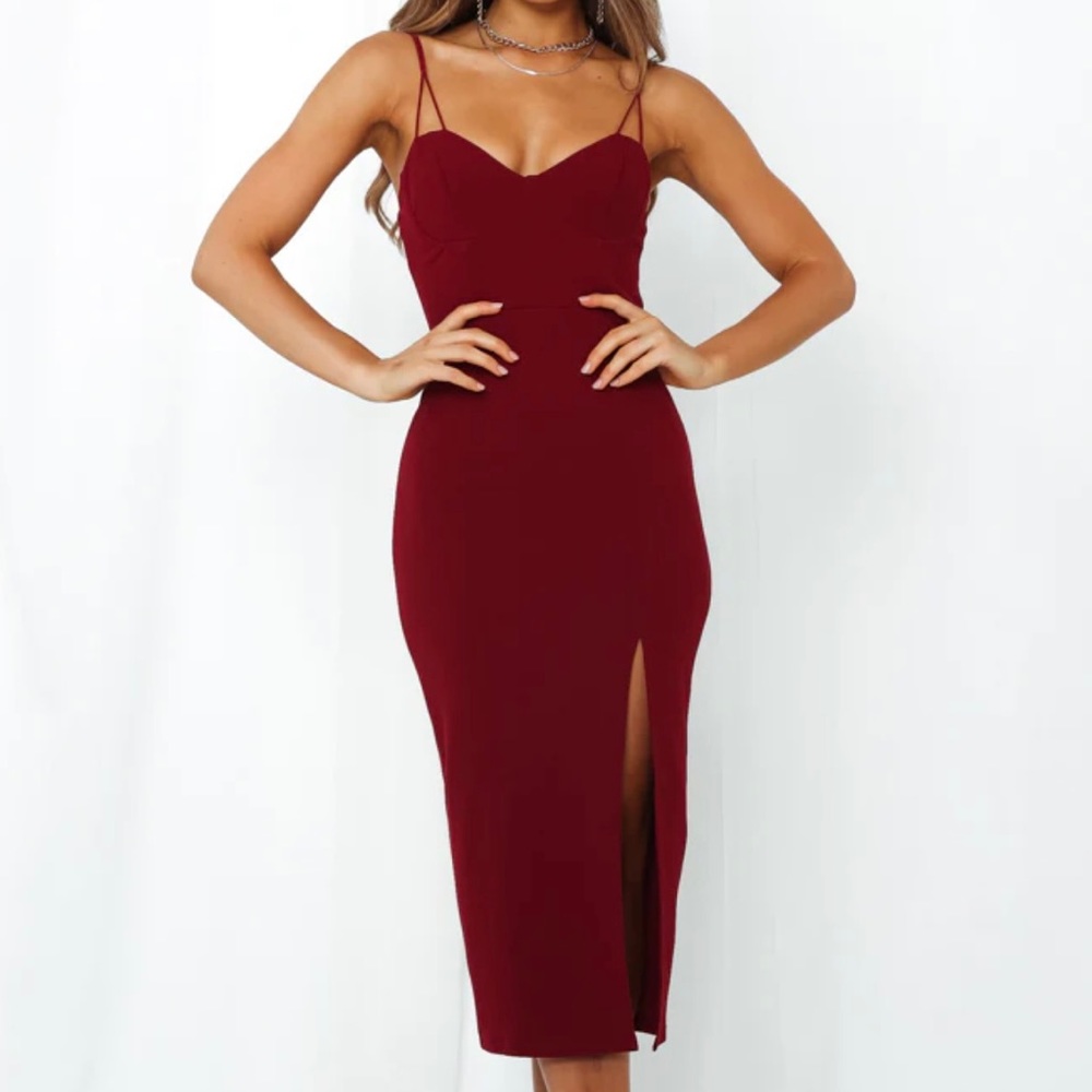 Hello Molly Midi red cocktail dress